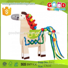 2015 Vente en gros de jouets bon marché pour enfants Poney en bois lacustre 19 * 17 * 9cm Créativité pour enfants et Dextérité Training Toy